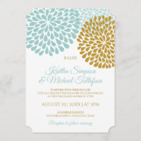 Invitations légères Turquoise & Gold Wedding