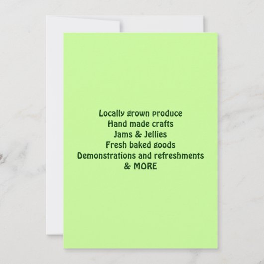 Invitations Légumes heureuses (Dos)