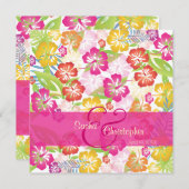 Invitations Leis/Luau/hibiscusWedding (Devant / Derrière)