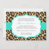 Invitations Leopard & Turquoise Baby Shower (Devant)