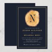 Invitations les épousant du monogramme | de région (Devant / Derrière)