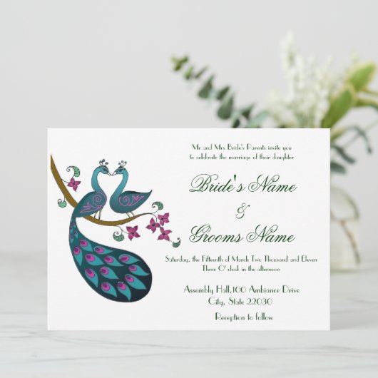 Invitations les épousant du paon -1 (Debout devant)