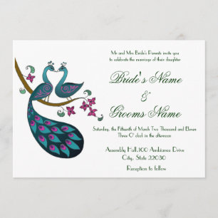 Invitations les épousant du paon -1