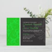 Invitations Lime Green Mariage damassé (Debout devant)