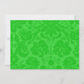 Invitations Lime Green Mariage damassé (Dos)