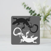 Invitations Lizard Art Reptile personnalisé RSVP (Debout devant)