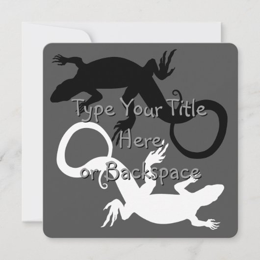 Invitations Lizard Art Reptile personnalisé RSVP (Devant)