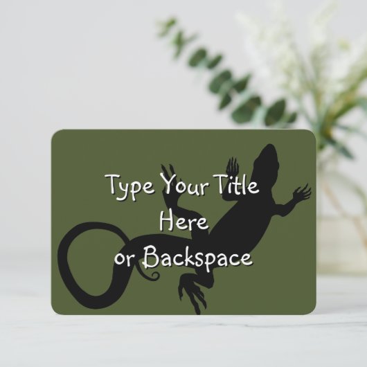 Invitations Lizard Art Reptile personnalisé RSVP (Debout devant)