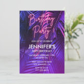 Invitations Luau 30e anniversaire Pink Neon Tropic (Debout devant)