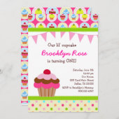 Invitations lumineuses de petit gâteau - première (Devant / Derrière)