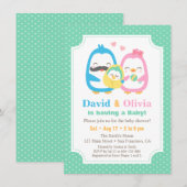 Invitations lunatiques de baby shower de famille (Devant / Derrière)