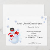 Invitations lunatiques de fête de Noël de bonhomme (Devant / Derrière)