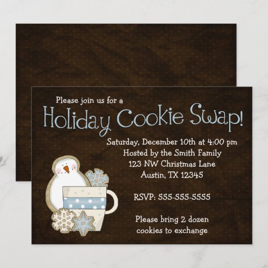 Invitations lunatiques d'échange de biscuit de (Devant / Derrière)