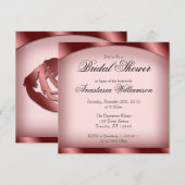 Invitations Luscious Rose Bridal Douche (Devant / Derrière)