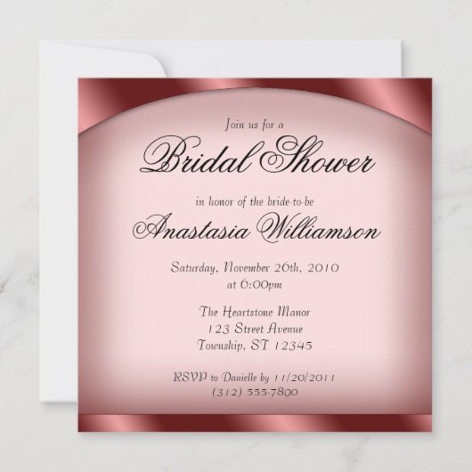 Invitations Luscious Rose Bridal Douche (Devant)