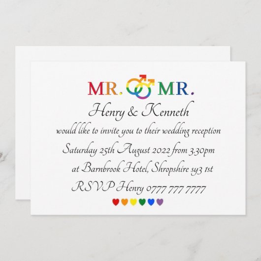 Invitations - M. & M. Wedding Invitation (Devant / Derrière)