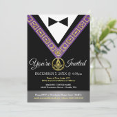 Invitations maçonniques Grand Lodge | Purple et or (Debout devant)