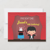 Invitations Magicien Kids Magic Birthday Party (Devant)