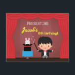Invitations Magicien Kids Magic Birthday Party<br><div class="desc">Invitation vos enfants invités pour une fête d'anniversaire magique avec cette invitation de fête d'anniversaire mignonne et colorée. Le design a un petit garçon mignon dans un habit magicien de gilet en tailles noires et de cravate arc rouge avec une baguette magique dans la main. il joue le tour de...</div>