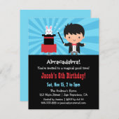 Invitations Magicien Kids Magic Birthday Party (Devant / Derrière)