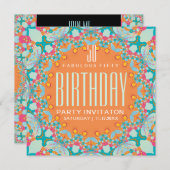 Invitations magiques Bohême 50e anniversaire (Devant / Derrière)