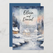 Invitations magiques de mariage d'hiver (Devant / Derrière)