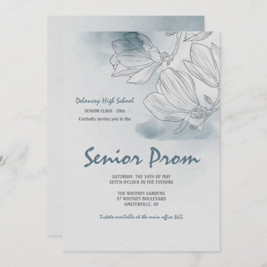 Invitations Magnolia Mist Prom (Devant / Derrière)