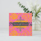 Invitations Mandarin Orange/Hot Pink Damask (Debout devant)