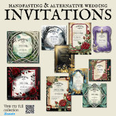 INVITATIONS MANIPULABLES ÉTHÉRÉAL VERT OR