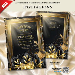 INVITATIONS MANIPULABLES NOIR OR ETHÉRÉAL