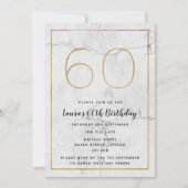 Invitations marbrés blanc et or 60e anniversaire (Devant)