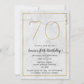 Invitations marbrés blanc et or 70e anniversaire (Devant)