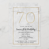 Invitations marbrés blanc et or 70e anniversaire (Devant / Derrière)