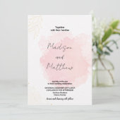 Invitations mariage art rose (Debout devant)