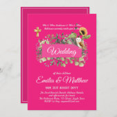 Invitations Mariage Catholique Floral Élégant Mode (Devant / Derrière)