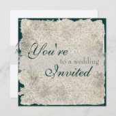 Invitations Mariage damassé classiques (Devant / Derrière)