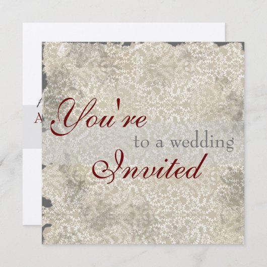 Invitations Mariage damassé classiques (Devant / Derrière)