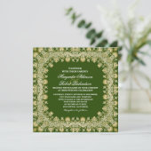 invitations mariage damassé élégantes (Debout devant)