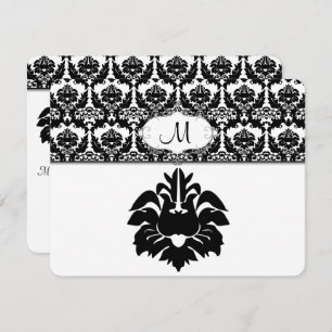 Invitations Mariage damassé en noir et blanc