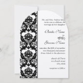 Invitations Mariage damassé en noir et blanc (Devant)