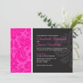 Invitations Mariage damassé Pink (Debout devant)