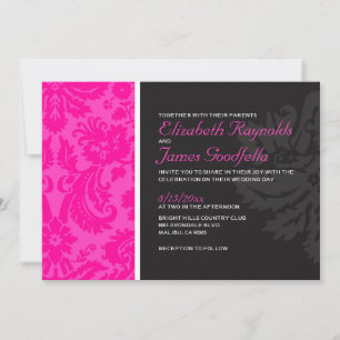 Invitations Mariage damassé Pink