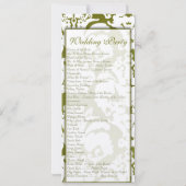 Invitations Mariage damassé vertes (Dos)