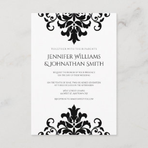 Invitations mariage damassé Vintages