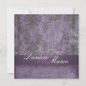 Invitations Mariage damassé Vintages (Devant)