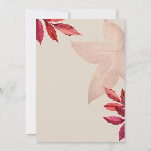 Invitations mariage de automne vintage (Dos)