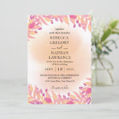 invitations mariage de automne violet et orange (Debout devant)