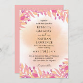 invitations mariage de automne violet et orange (Devant / Derrière)