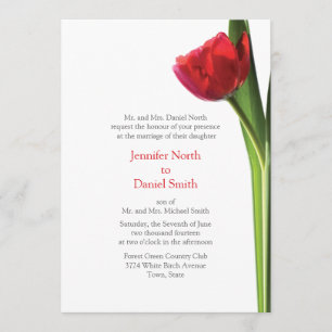 Invitations mariage de la tulipe rouge Invitation 