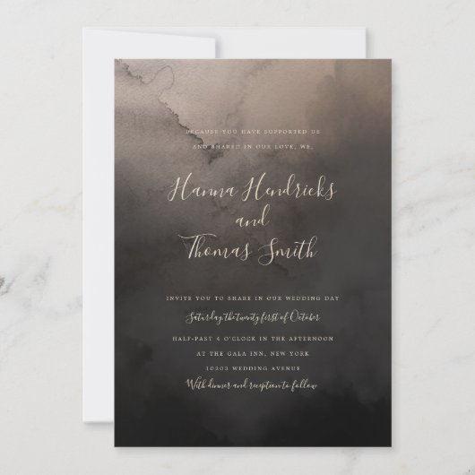 Invitations mariage en encre noire (Devant)